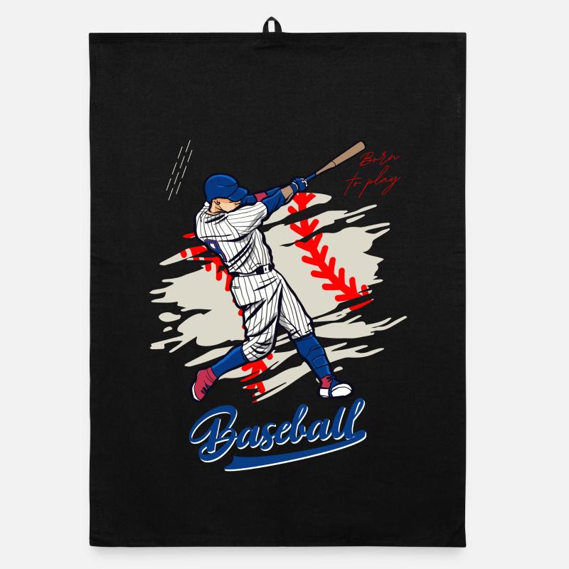 Dynamic Baseball Swing Illustration Organic dish towel