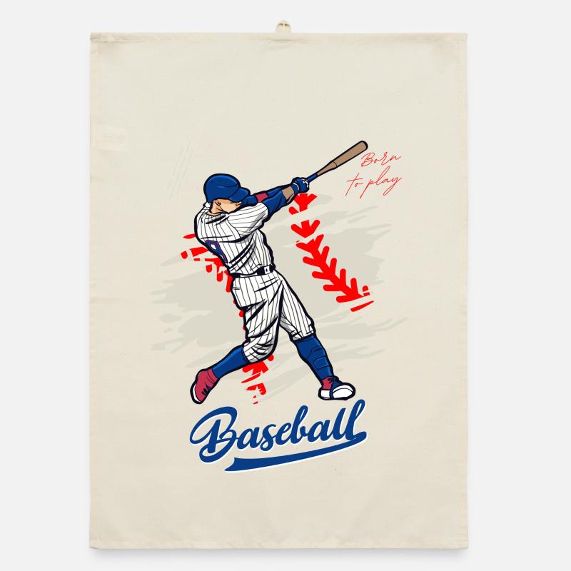 Dynamic Baseball Swing Illustration Organic dish towel