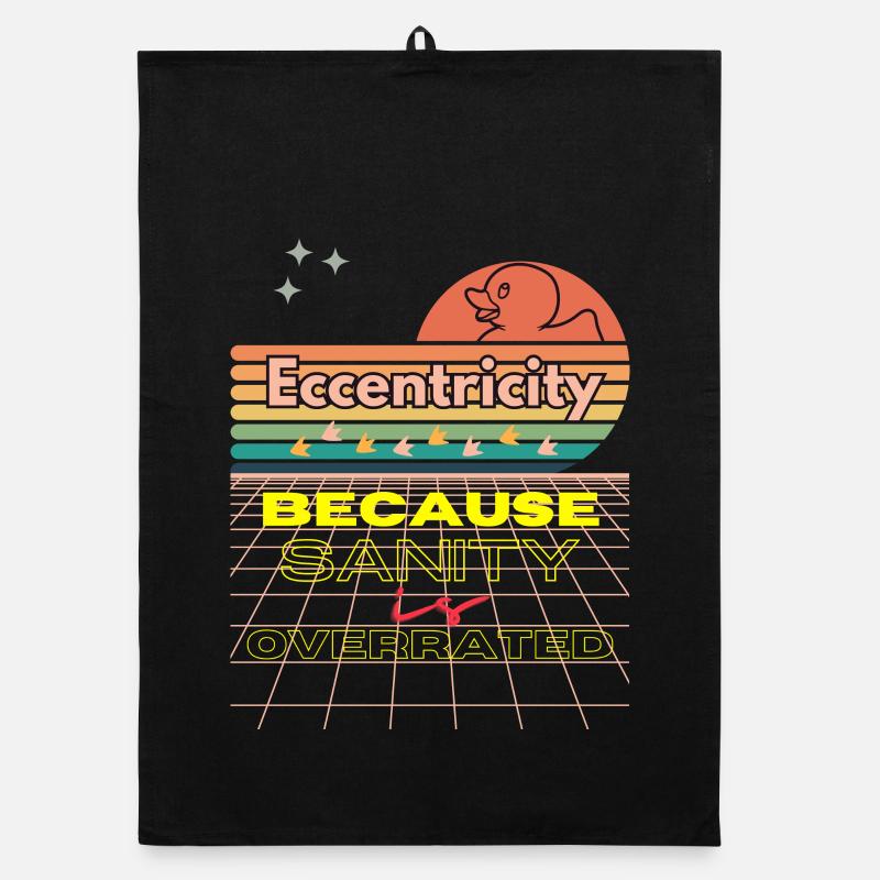 Motif rétro néon d’excentricité Torchon bio