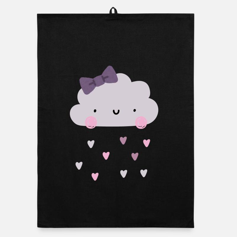 Nuage d’amour - Coeurs - Pluie Torchon bio