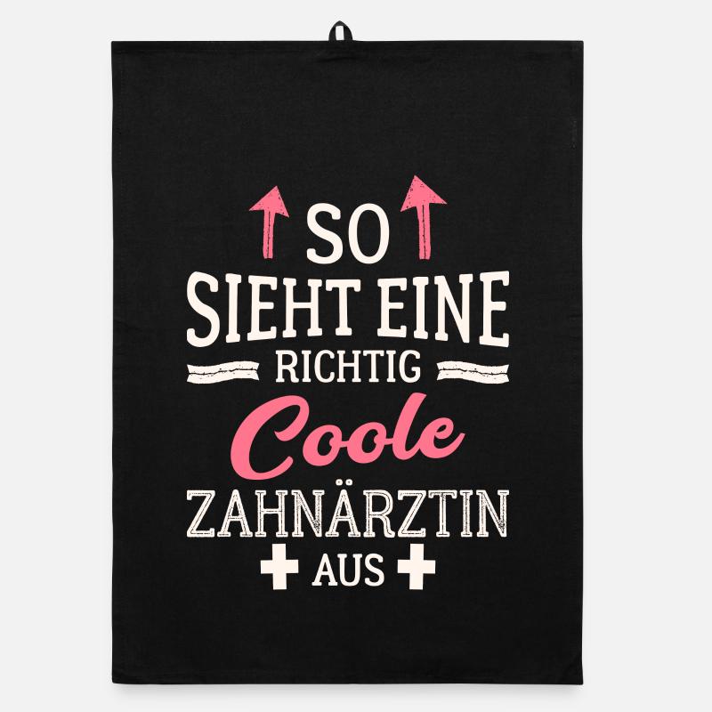 So sieht eine richtig coole Zahnärztin aus Dentist Organic Geschirrtuch