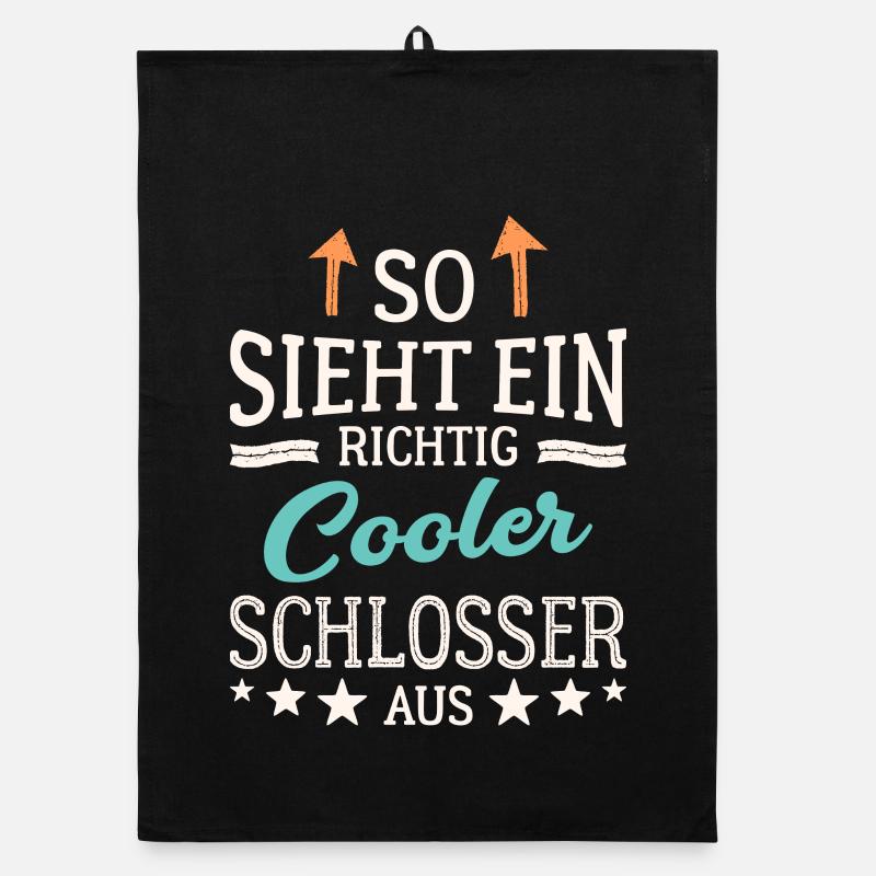 So sieht ein richtig cooler Schlosser aus - Organic Geschirrtuch - Schwarz