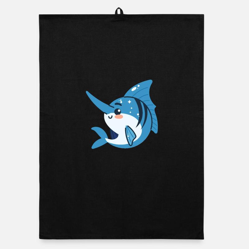 Swordfish on the move Organic dish towel
