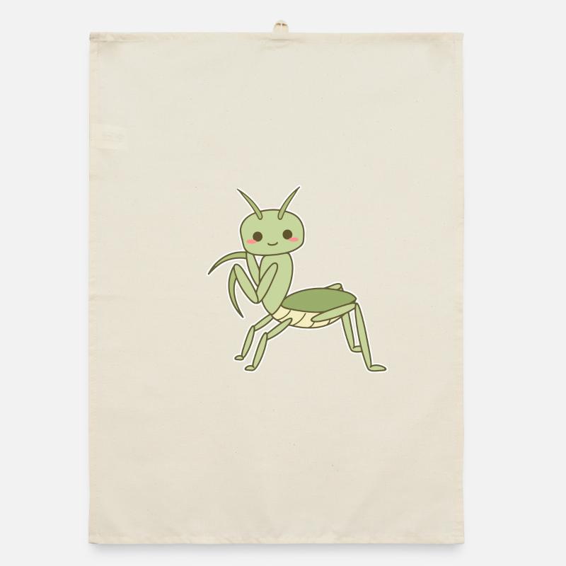 Elegant Praying Mantis Organic dish towel