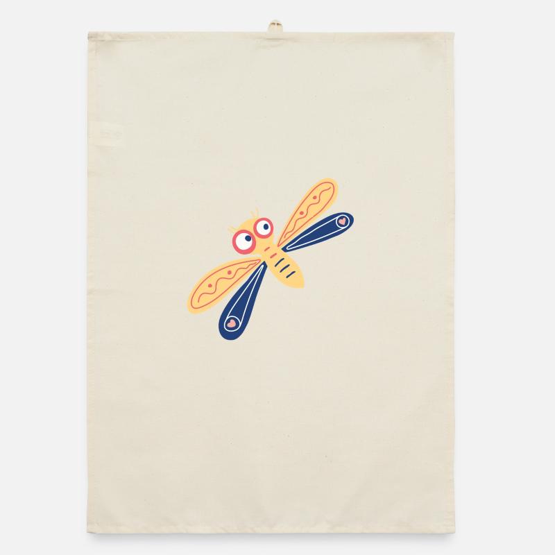 Delicate damselfly Organic dish towel