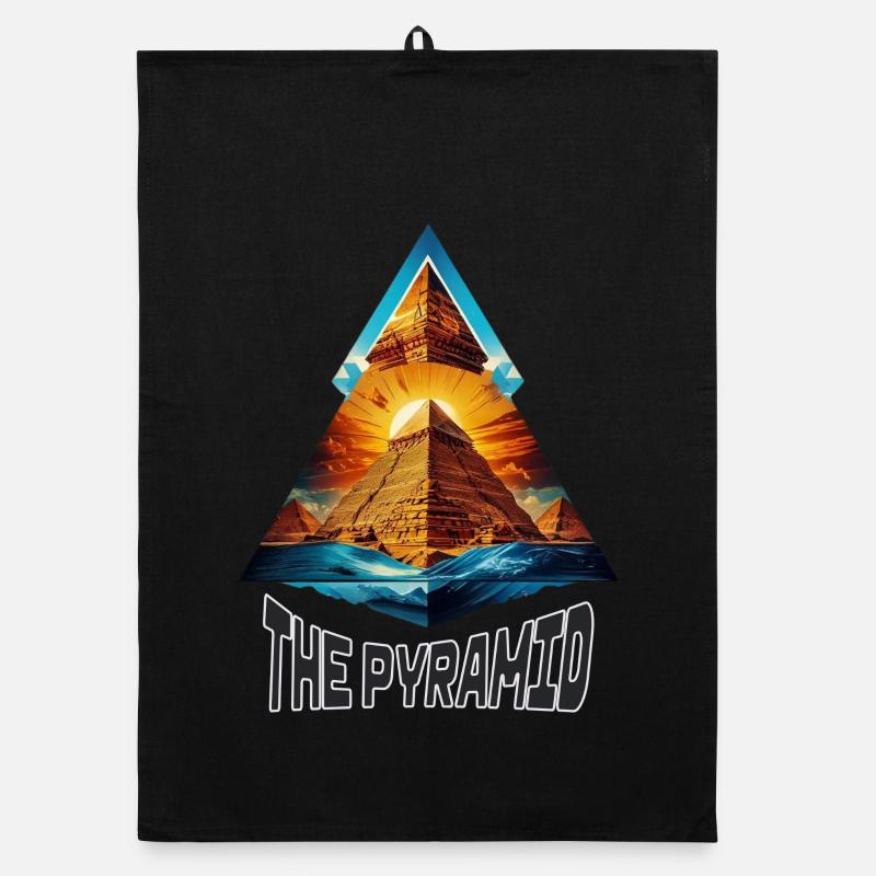 Die Pyramide - Organic Geschirrtuch - Schwarz