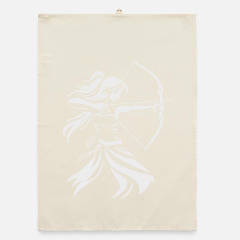 Bogenschütze-Silhouette mit Bogen Organic Geschirrtuch