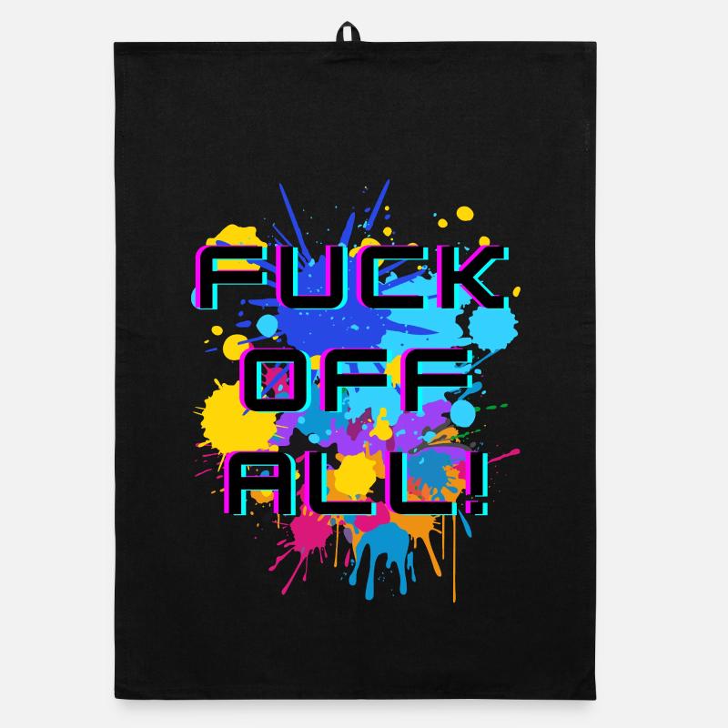 Expressive text with an explosion of color Organic dish towel