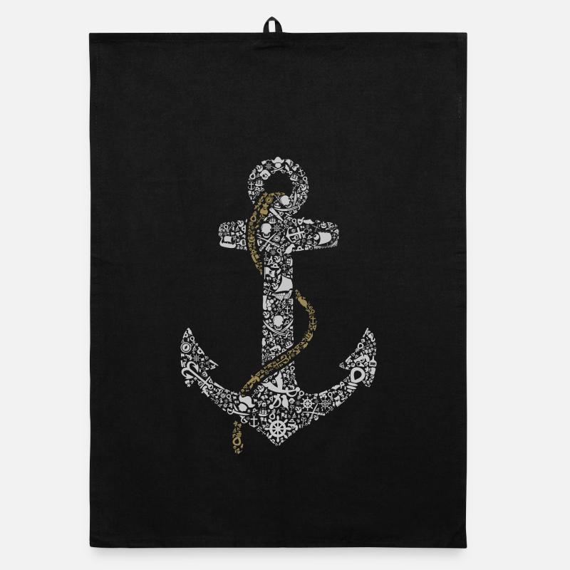 Iconic Nautical Anchor Tee Organic dish towel