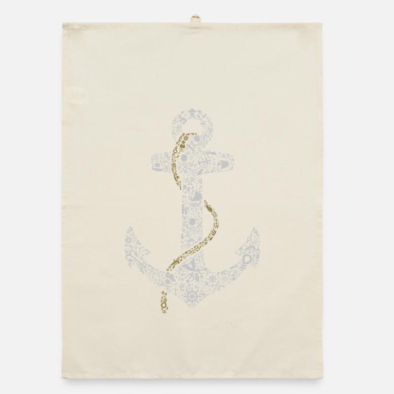 Iconic Nautical Anchor Tee Organic dish towel