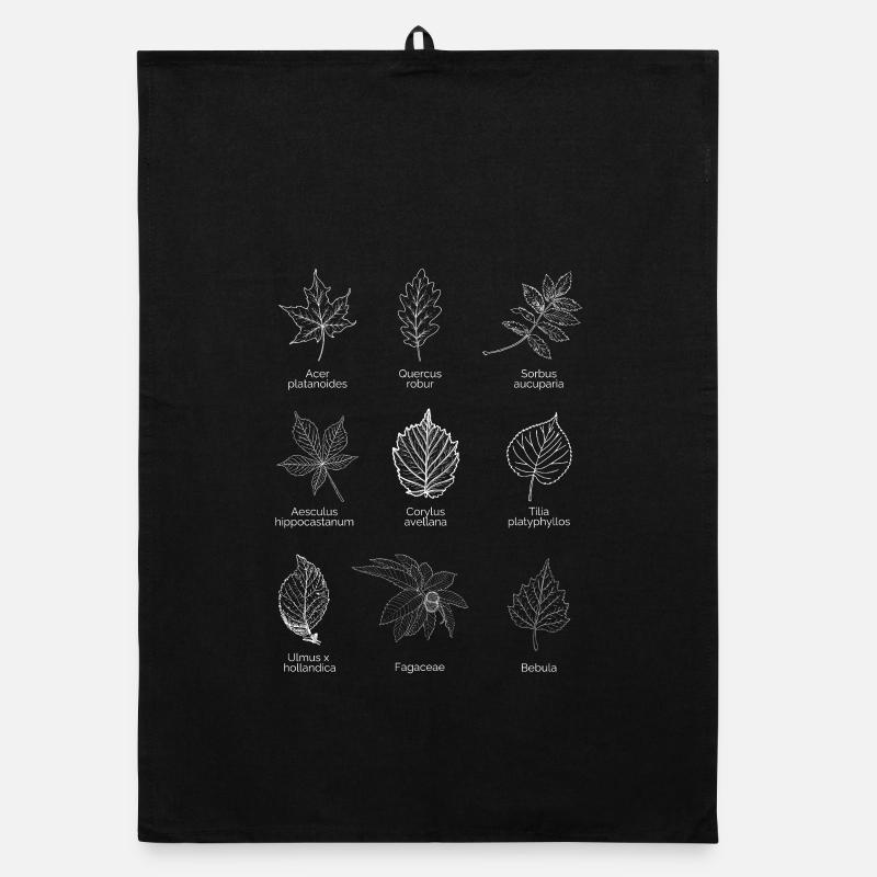 Feuilles d’Europe - Blanc Design naturel Torchon bio