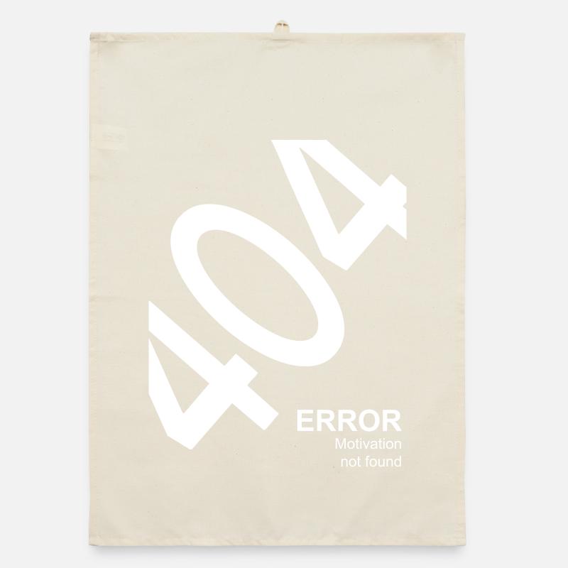 404 Error Motivation not found Nerd Humor Organic dish towel