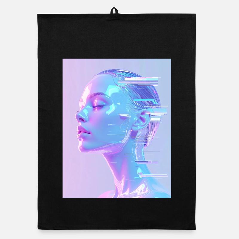Portrait holographique Glitch Torchon bio