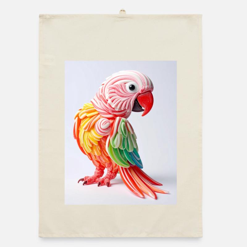 Bunter Candy Papagei Organic Geschirrtuch