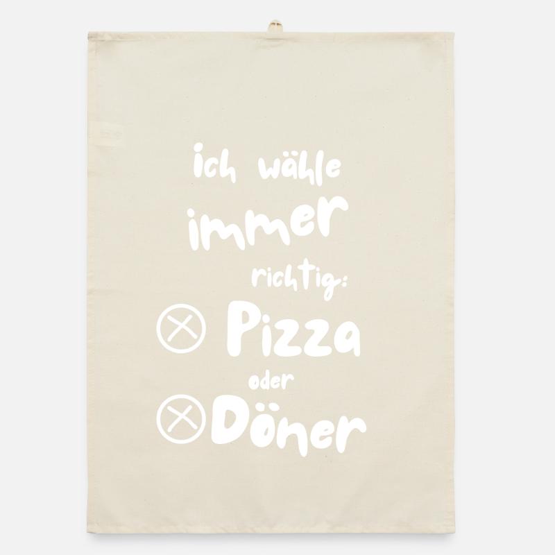 Ich wähle Pizza oder Döner Organic Geschirrtuch