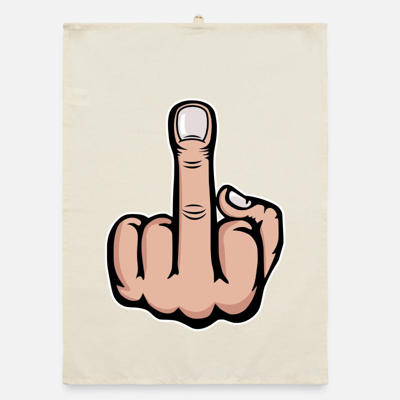 Doigt du milieu Conception de doigt puant Torchon bio