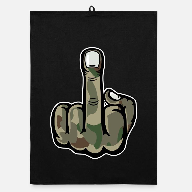 Doigt d’honneur Stinky Finger Design Army Torchon bio