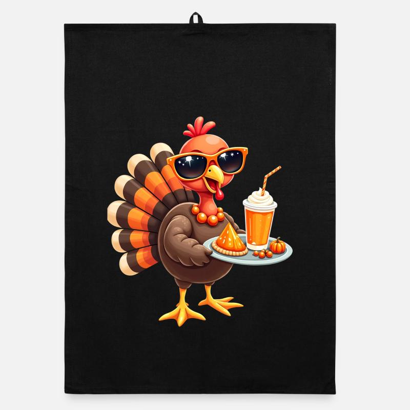 Thanksgiving Truthahn Mit Sonnenbrille Organic Geschirrtuch
