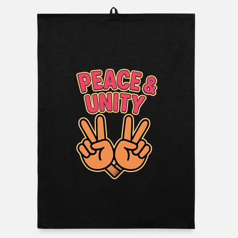 Peace & Unity Hand Peace Signs Organic dish towel