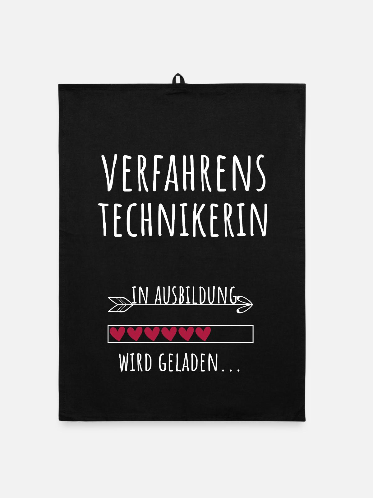 Verfahrenstechnikerin Studium Beruf Ausbildung - Organic Geschirrtuch - Schwarz - Vorne