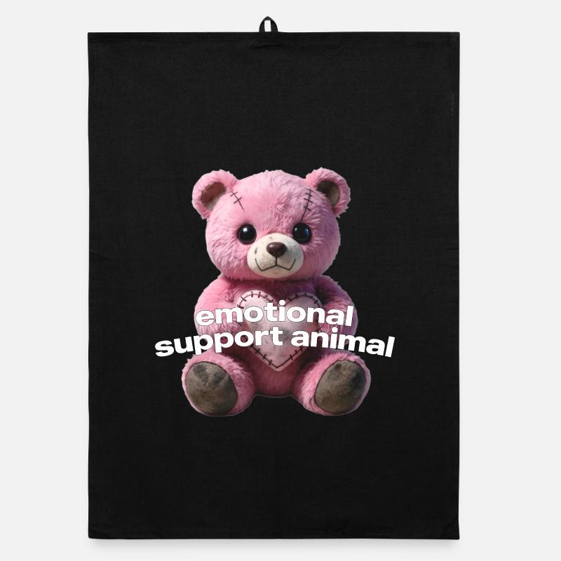 Zärtlicher rosa Bär mit Herz Organic Geschirrtuch