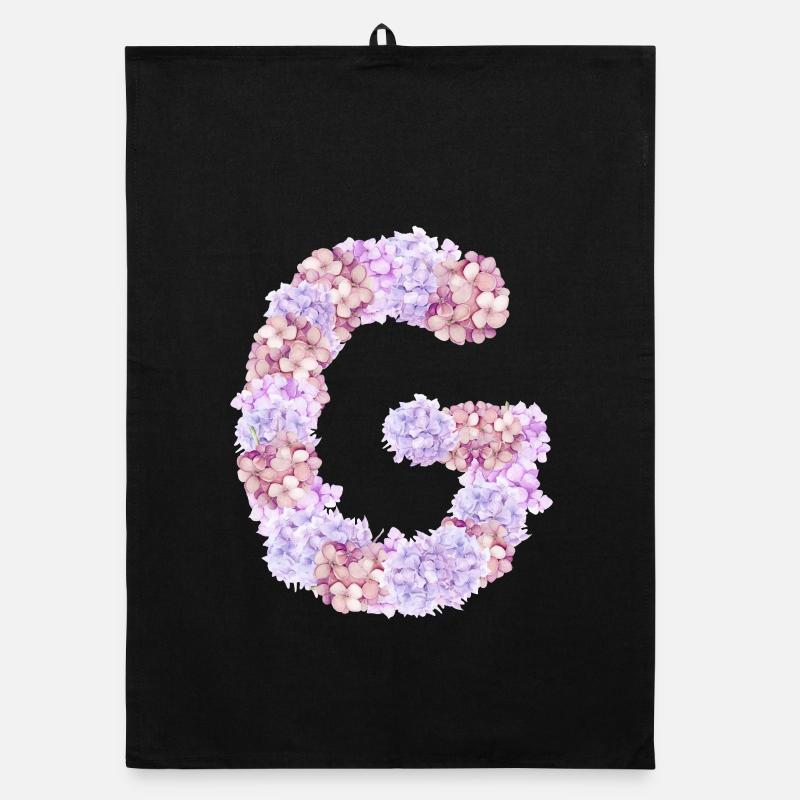 Fleurs « G » pour une personne géniale Torchon bio