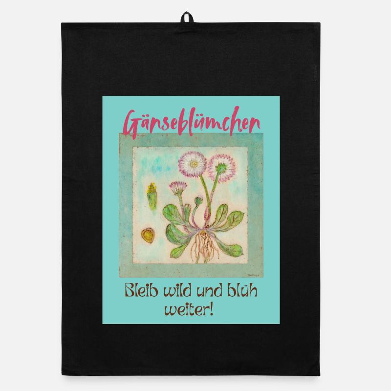 Gänseblümchen Wildblumen Print Organic Geschirrtuch