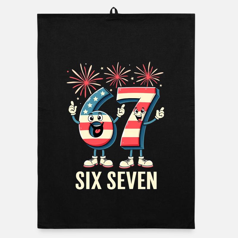 US Flag 67 Memes Six Seven Organic Geschirrtuch