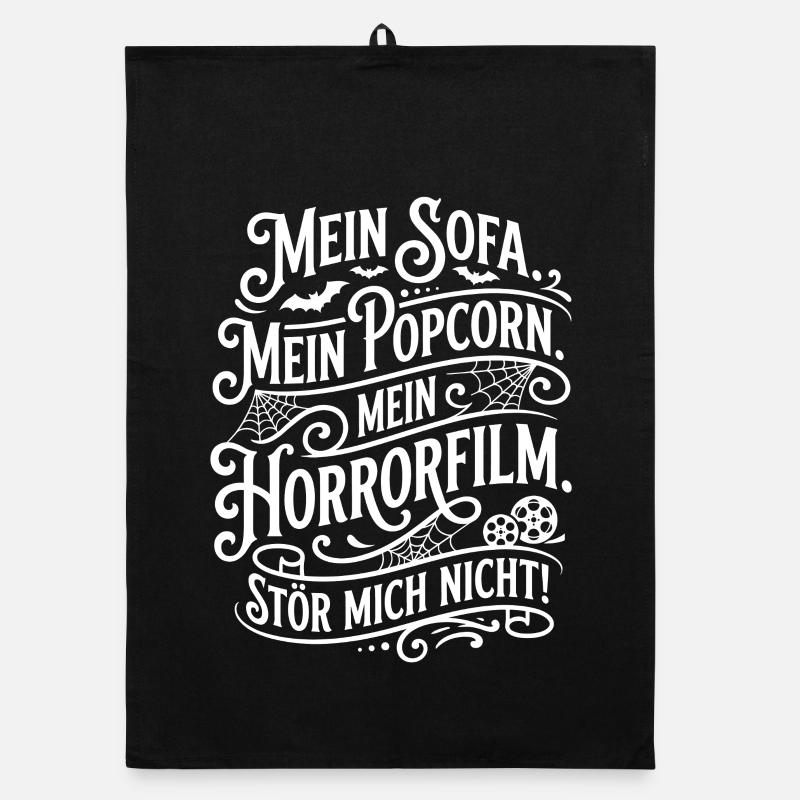 Soirée films d’horreur sur le canapé et pop-corn Torchon bio