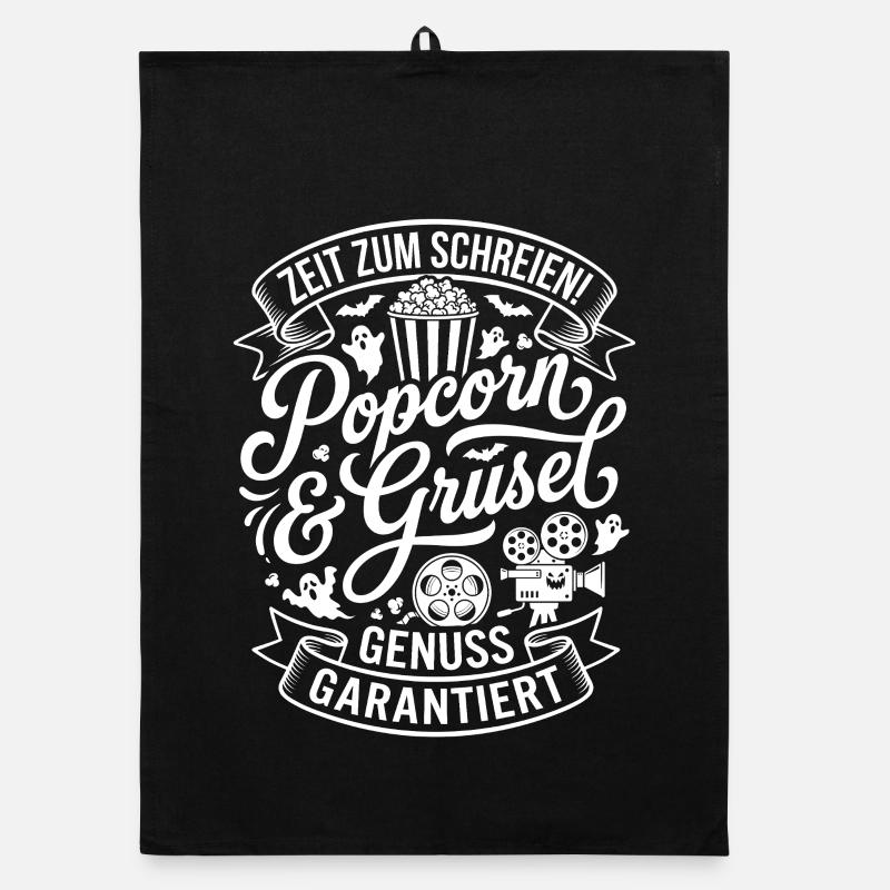 Popcorn & Horror – Enjoyment Guaranteed Organic dish towel