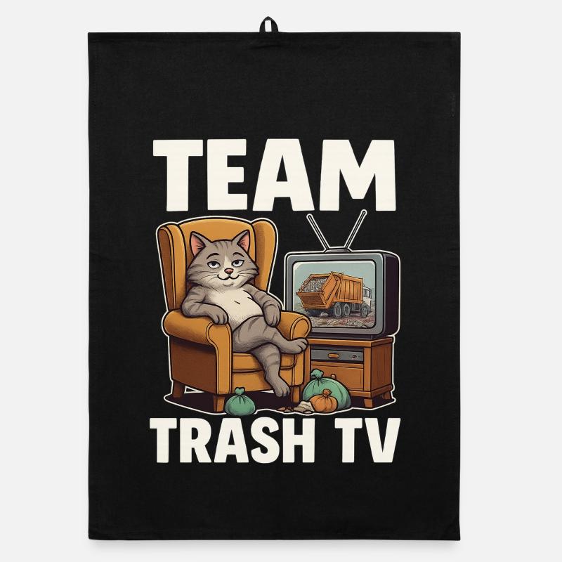 Équipe Chatte Télé Poubelle Torchon bio
