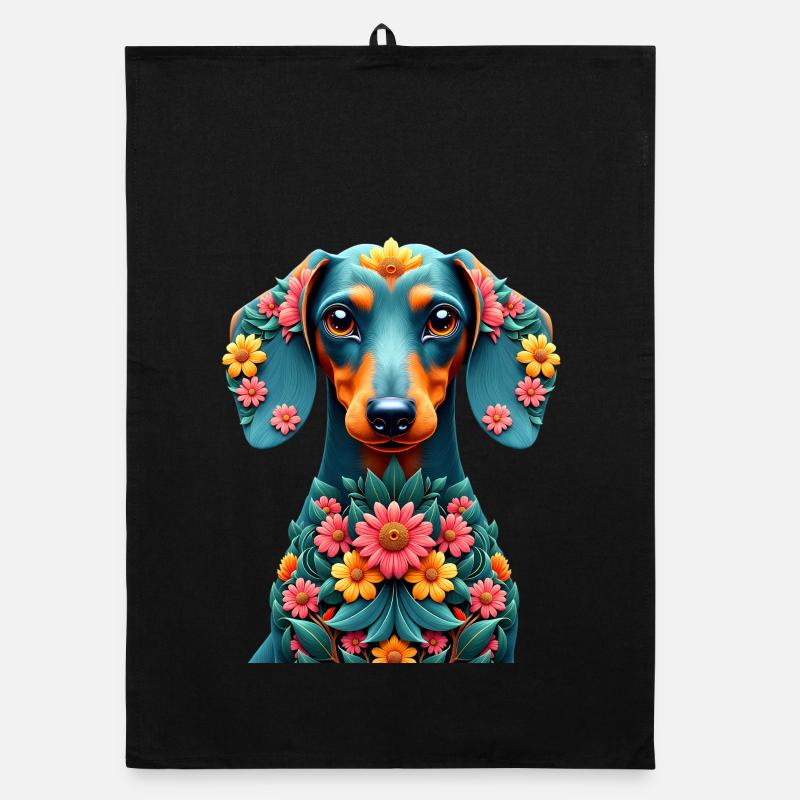 Dackel Dachshund Tekel Organic Geschirrtuch