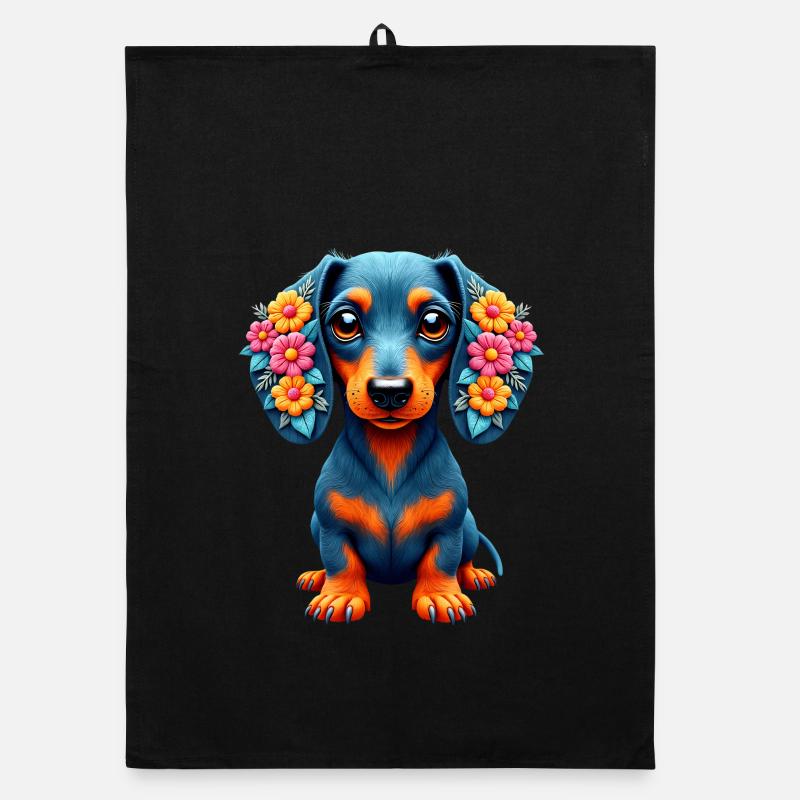 Dackel Dachshund Tekel Organic Geschirrtuch