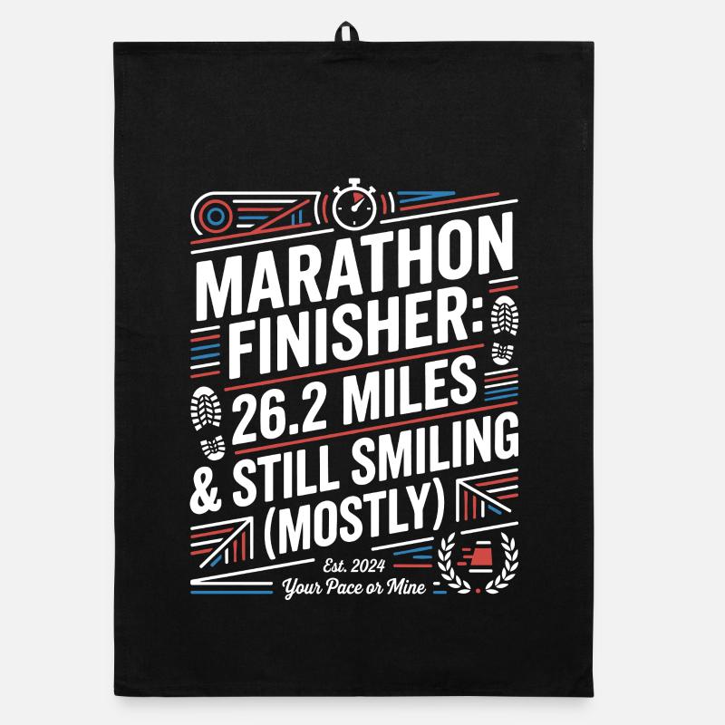 Marathon à la fin : toujours souriant Torchon bio
