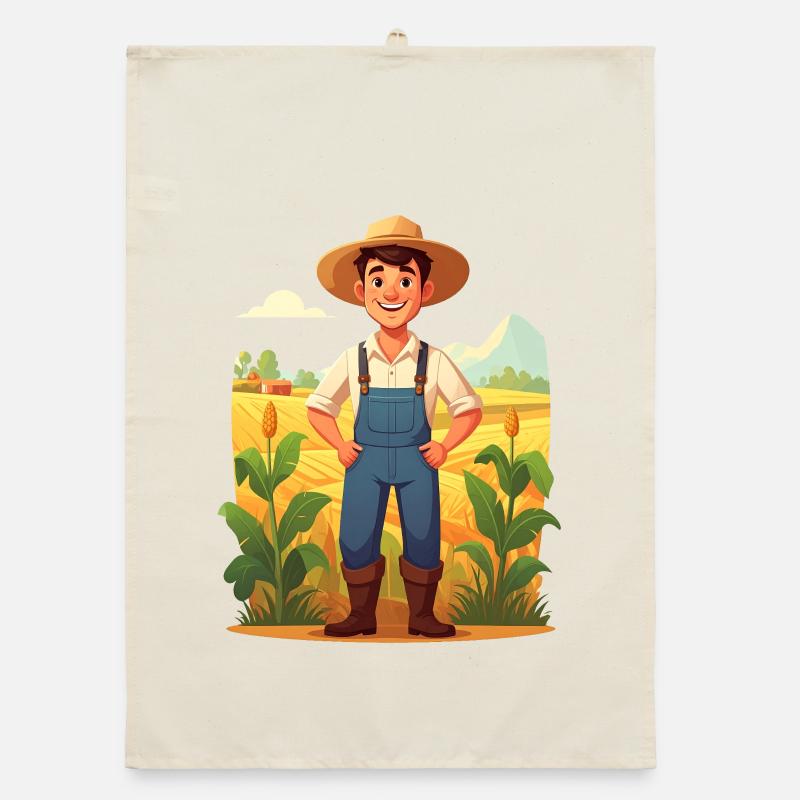 Illustration mignonne d’un fermier Torchon bio