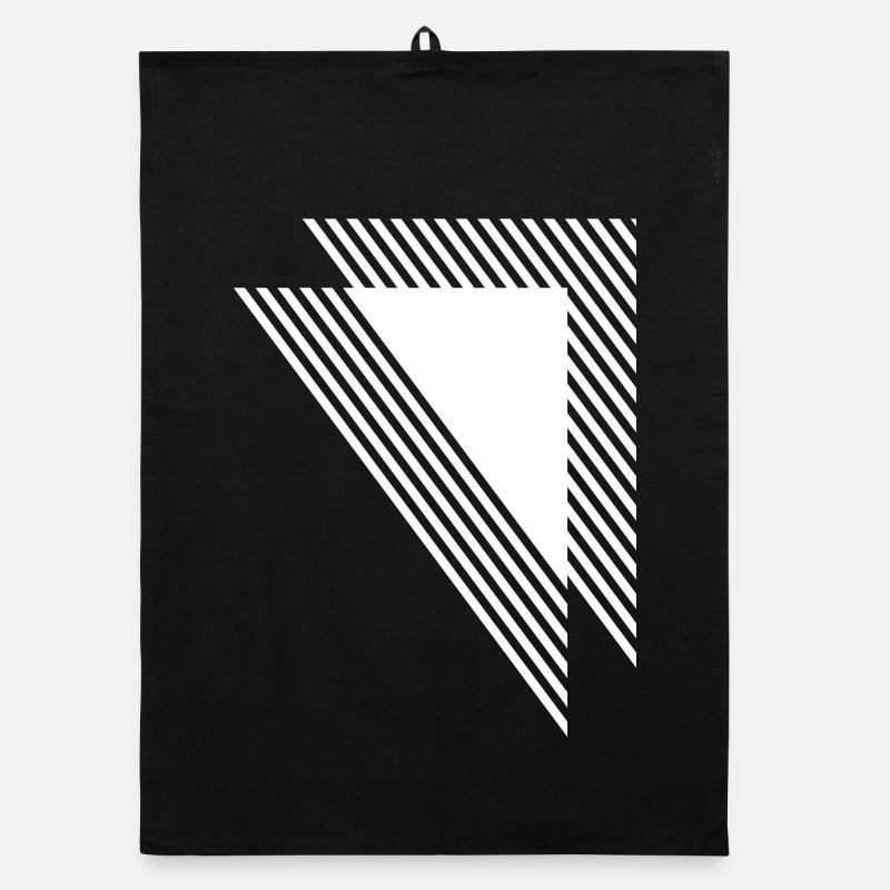 Geometric Triangles Diagonal Monochrome Grid Organic dish towel