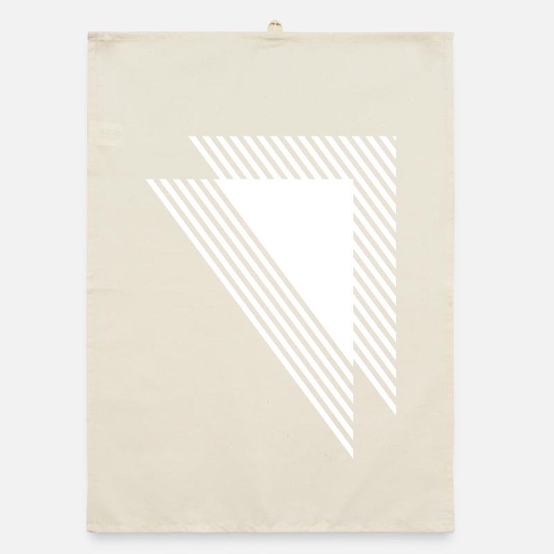 Geometric Triangles Diagonal Monochrome Grid Organic dish towel