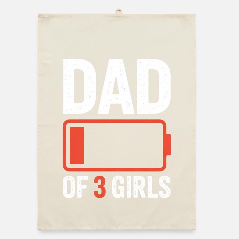Vater von 3 Mädchen Battery Tee Organic Geschirrtuch