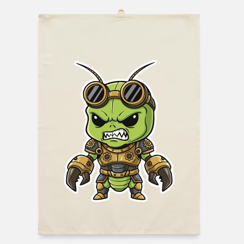 Alien Steampunk Warrior Armor Brass Organic dish towel