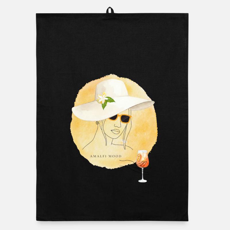Amalfi Mood Lemon Summer Design Organic Geschirrtuch