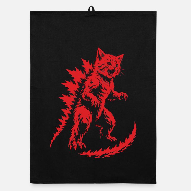 Kätzchen-Kaiju-Brüllen, Catzilla Organic Geschirrtuch