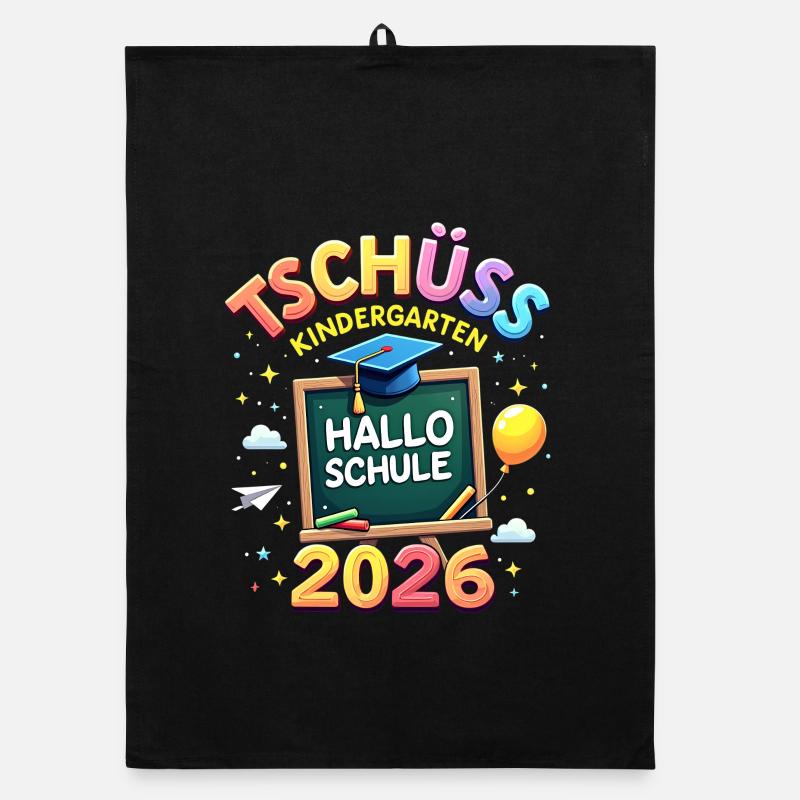 Schulkind 2026 Einschulung 2026 Schulanfang Organic Geschirrtuch