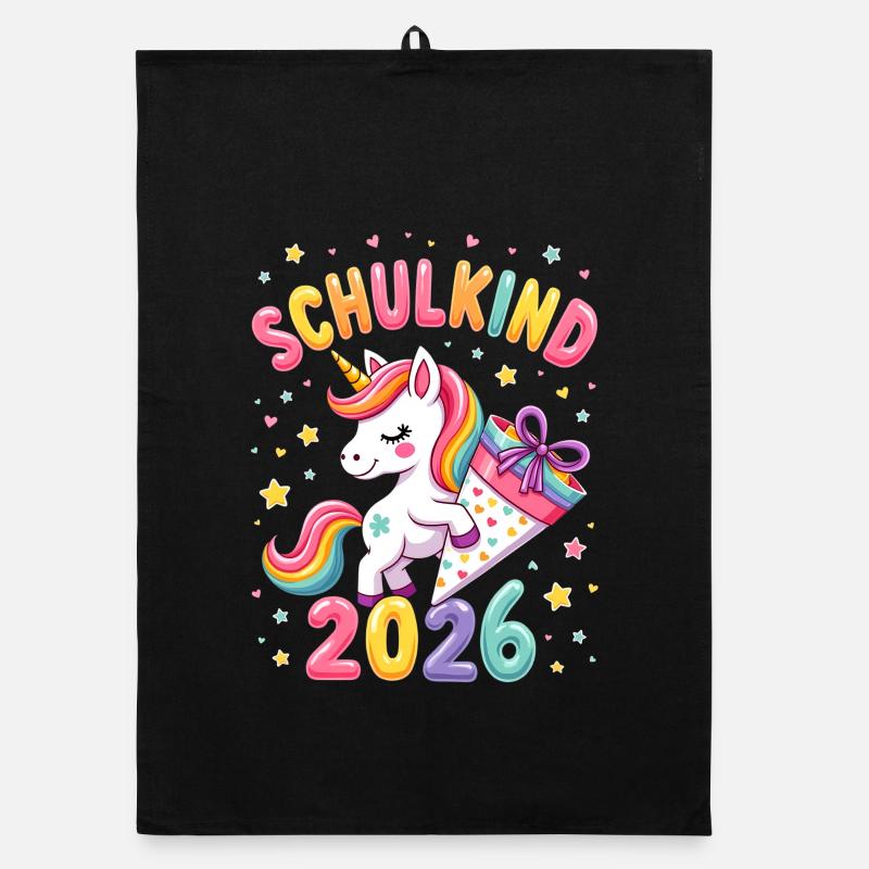 Schulkind 2026 Einschulung 2026 Schulanfang Organic Geschirrtuch