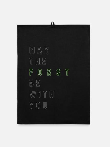 May the Forst be with you - (linksbündig) - Organic Geschirrtuch - Schwarz - Vorne