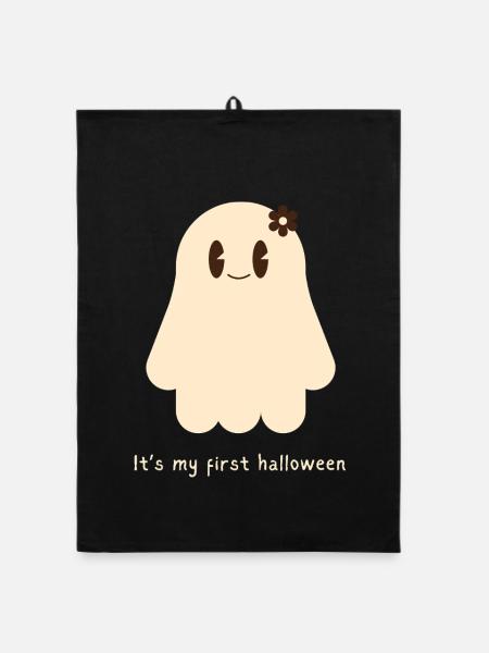 My First Halloween Baby Geist Geschenk - Organic Geschirrtuch - Schwarz - Vorne