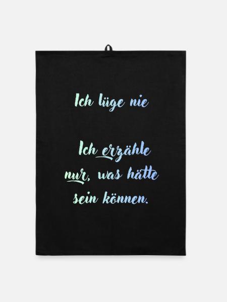 Ich lüge nie, nur Möglichkeiten - Organic Geschirrtuch - Schwarz