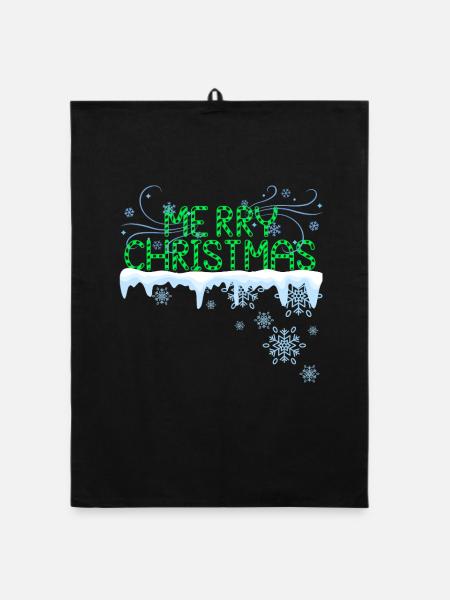 Frohe Weihnachten - Organic Geschirrtuch - Schwarz