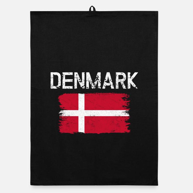 Art au pinceau du drapeau du Danemark Torchon bio