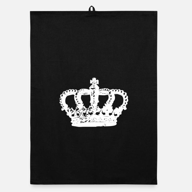 Couronne blanche, gratuite - Torchon bio - noir