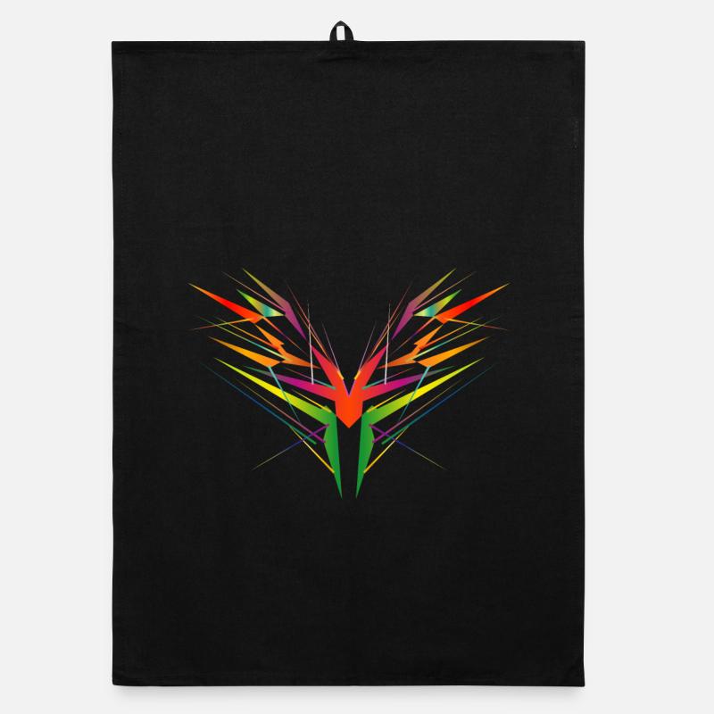 colorful abstract wing shape Organic dish towel
